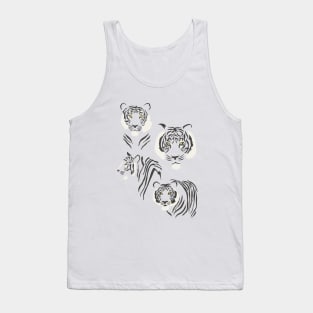 Tigers on Yellow Tank Top